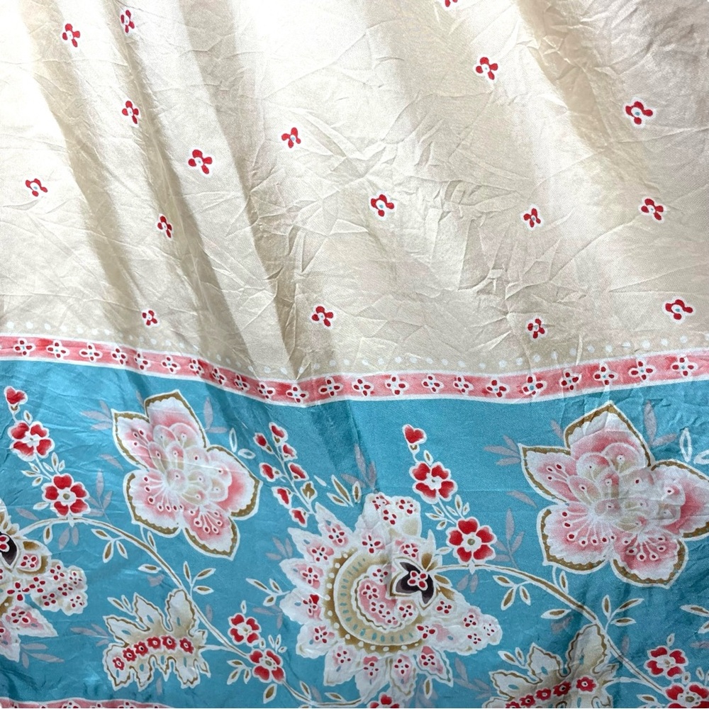 Massimo Dutti silk floral long  maxi skirt beige sz USA 10.  42/32 lined - Picture 6 of 11